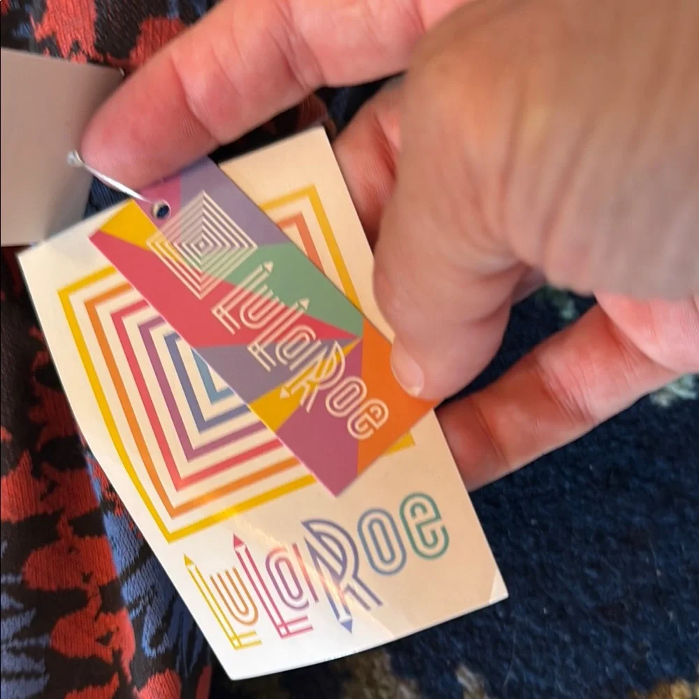 LuLaRoe Vibrant‎ Black and Blue Madison Skirt